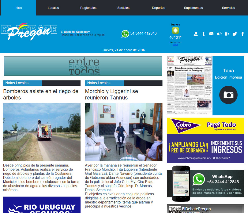 Morchio y Liggerini se reunieron Tannus